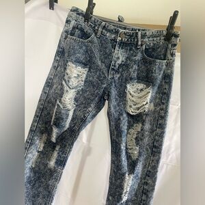 TRUE ROCK Blue Skinny Jeans Distressed Fashion men’s size 34 see measurements